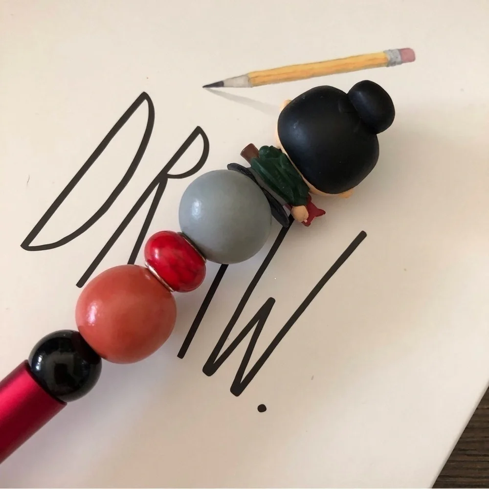 Disney Doorables: Mulan: Mulan as Warrior handmade beaded pen